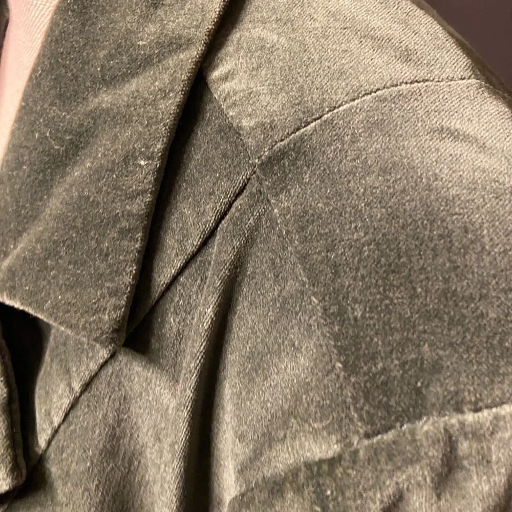 Denim&Co Dark Green Velvet Blazer Jacket - Picture 9 of 11